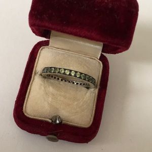 Green tourmaline sterling ring